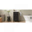Ensemble de meuble-lavabo simple de 16 po avec lavabo en céramique, ensemble de meuble-lavabo autoportant avec porte à fermeture douce, tablette réglable, style français, pieds pleins, noir-129185010