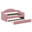 Lit de jour rembourré en velours capitonné avec couchette, port USB et port Type-C Martisa-220798676