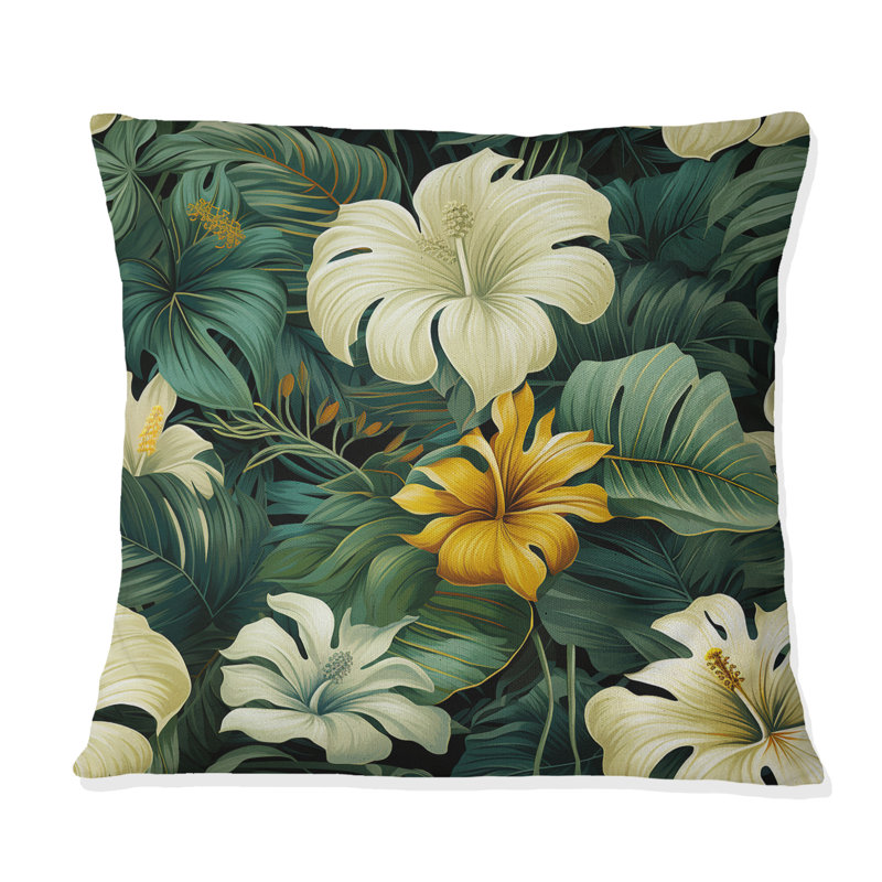 Coussin Monstera Elegance Tropical, H 18 po x l 18 po
