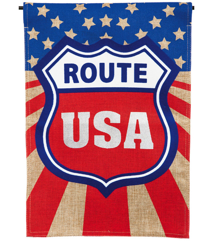 Drapeau de jardin route usa