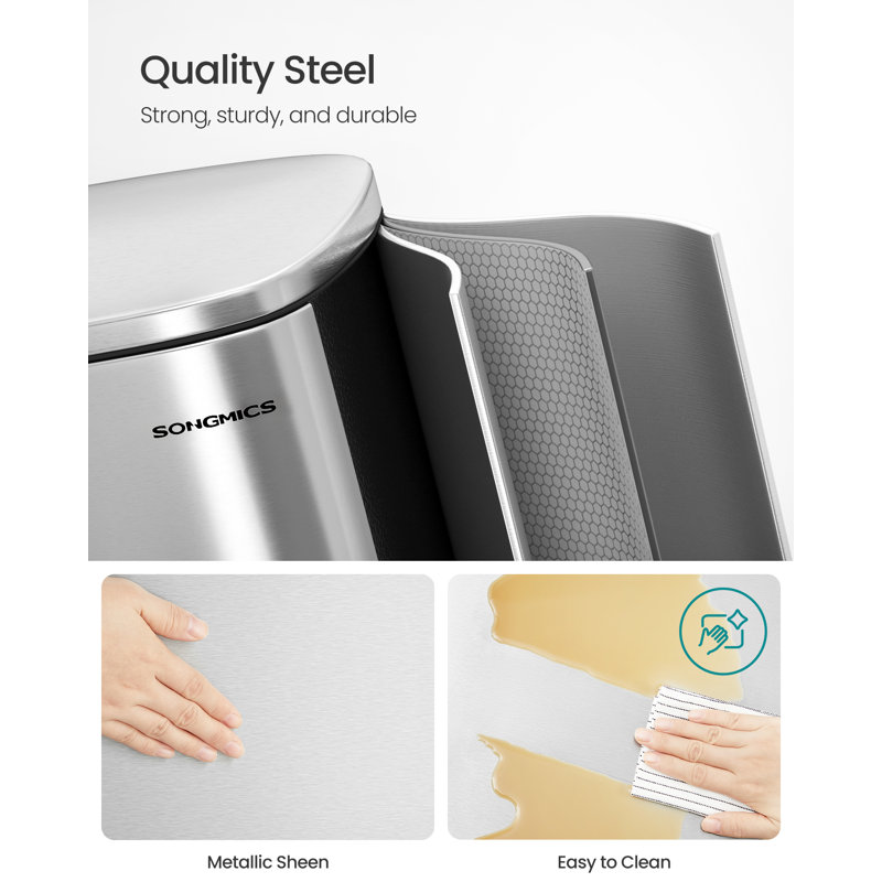 Step On Kitchen Trash Can - 50L, Sliver