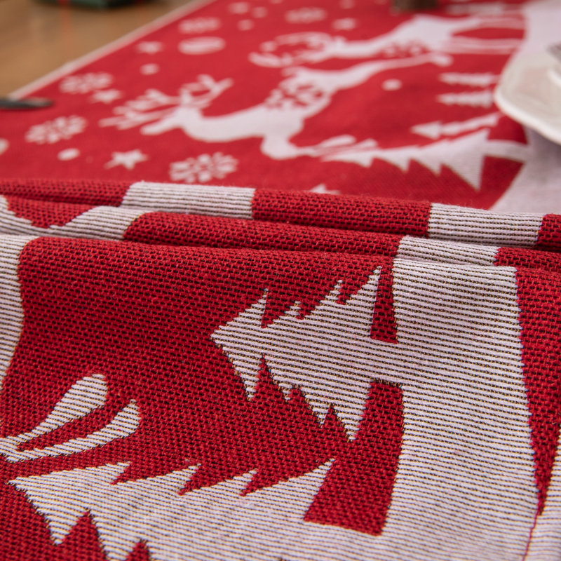 Cotton Linen Table Runner For Christmas Table Decoration, 14" x 86"