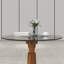Table de conférence moderne en verre avec base en bois massif