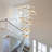 8-Rings Modern Led Chandelier Gold Contemporary Dimmable Ceiling Pendant Light With Remote Control, Foyer High Ceiling Chandelier For Staircase Living Room Entryway-925789757-925789746