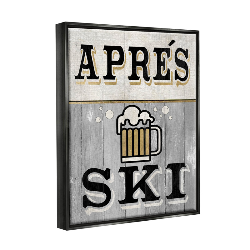 «Apres Ski Beer Brew», art giclée par Livi Finn, Cadre flottant noir de jais, H 21 po x l 17 po x P 1,7 po