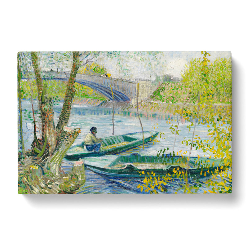 Fishing In Spring by Vincent Van Gogh - Wrapped Canvas, 40cm H x 60cm W x 3cm D
