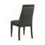 Ensemble de 2 chaises de salle à manger rembourrées en tissu gris, noyer foncé