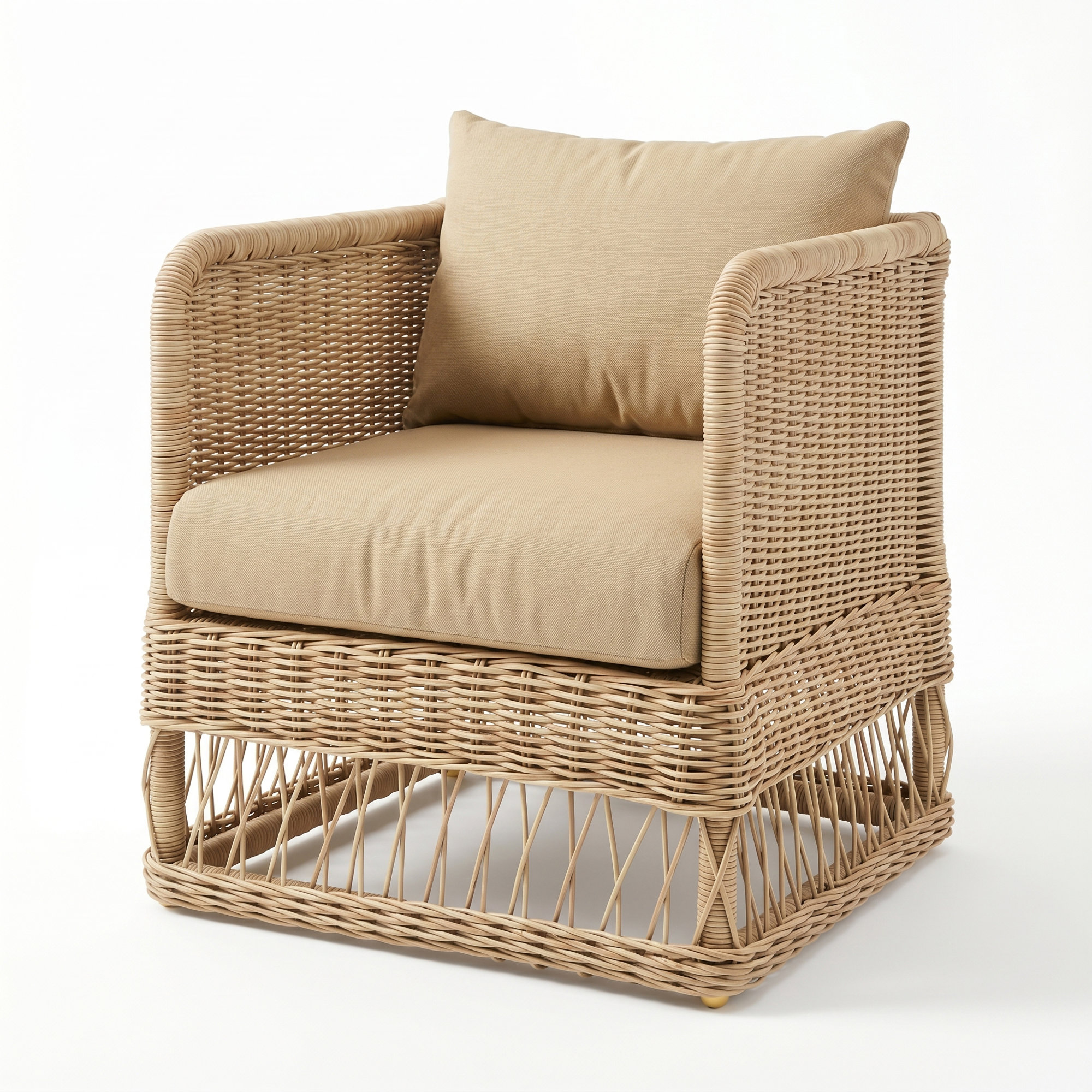 Margot Pebble Outdoor Patio Club Chairs, Canvas Beige, Brown
