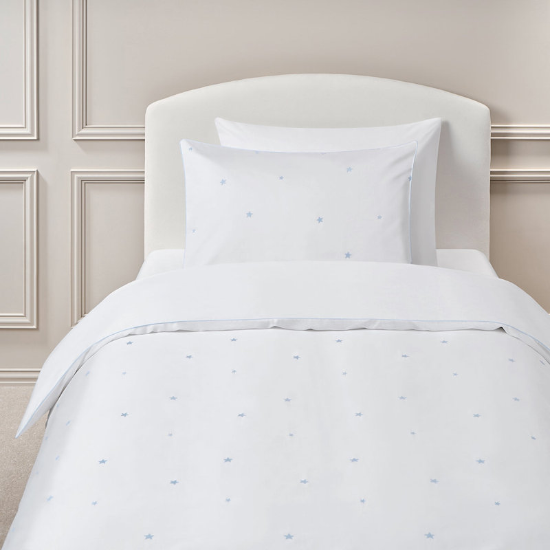 Ensemble de lit simple brodé étoiles bleues