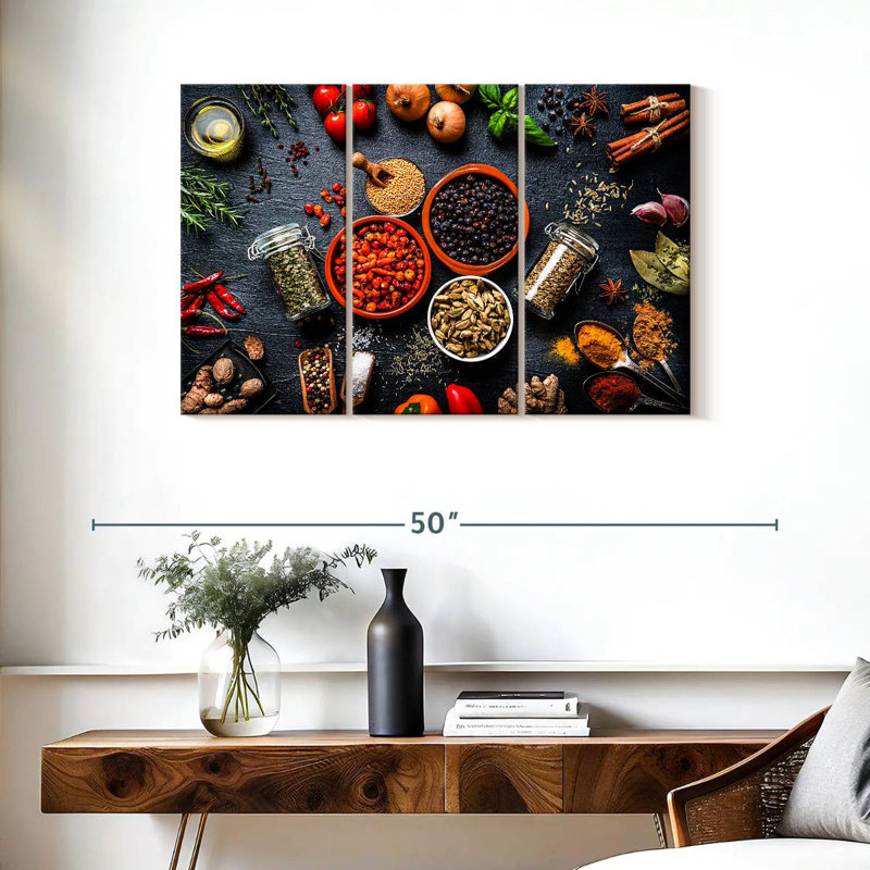 Yarlin Rustic Kitchen Ingredients, 24" H x 38" W