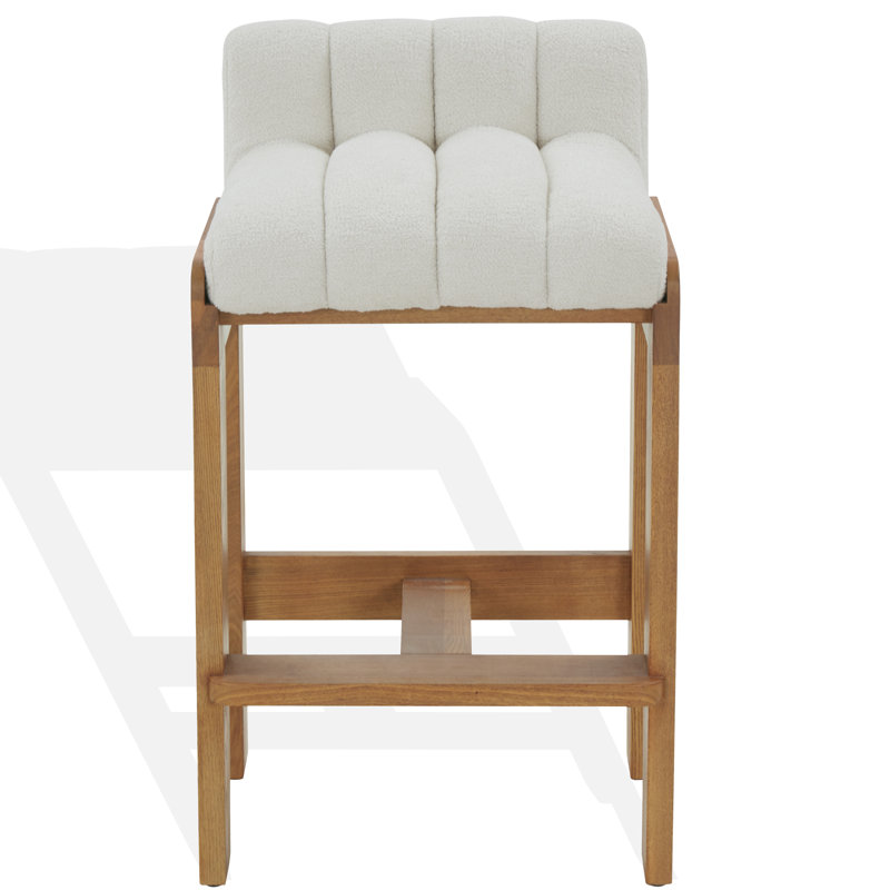 Zayne Boucle, Walnut, Bar Stool (28” Seat Height)