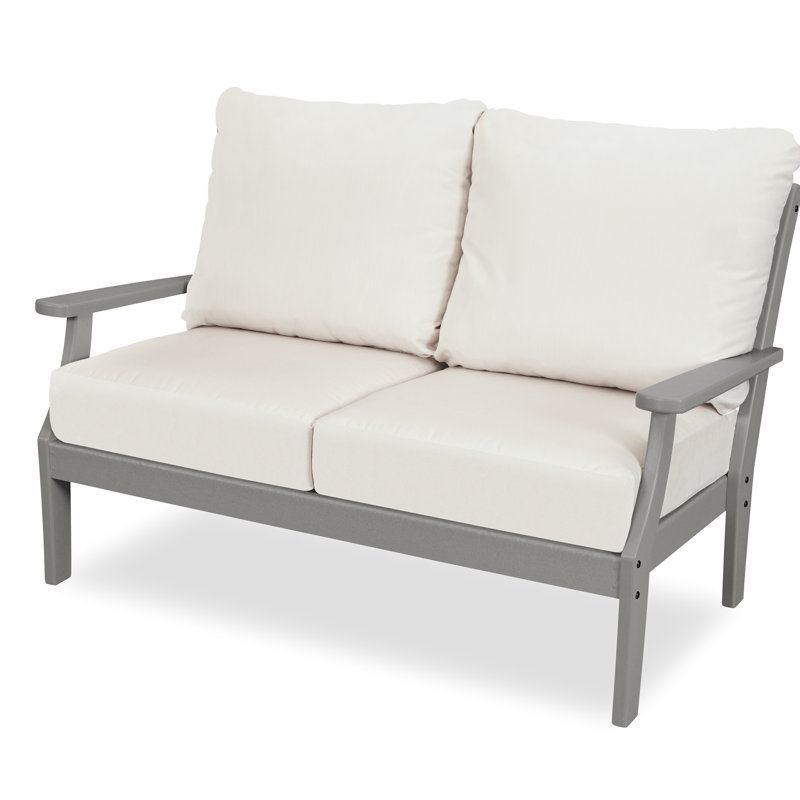 Yacht Club Deep Seating Loveseat, Stepping Stone, Canvas Natural Sunbrella® Canvas