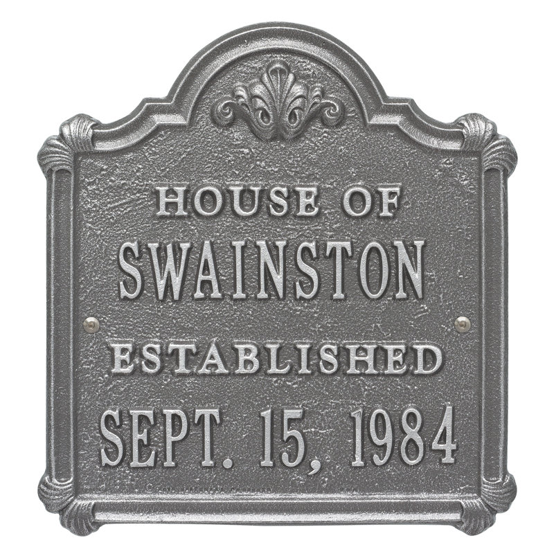 Chatham 4-Line Wall Address Plaque, Pewter, Yes