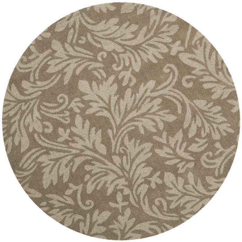 Montreal Hand Loomed Wool Floral Rug, Round 5'