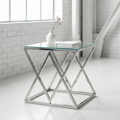Lorden Glass Top End Table