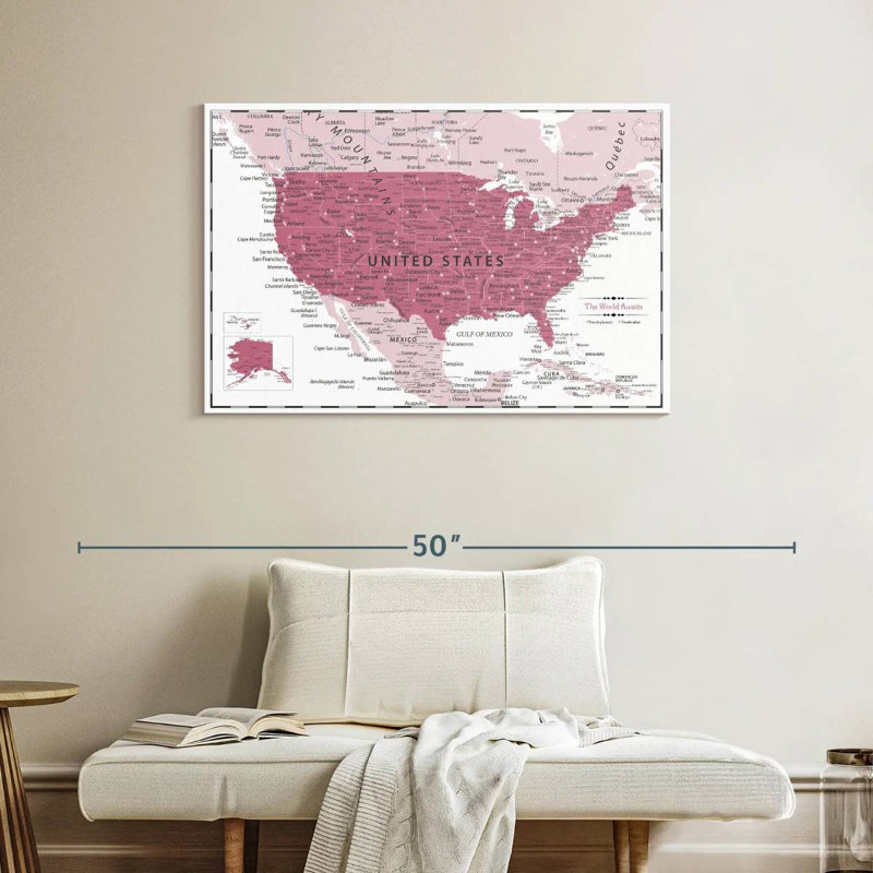 Épinglette rose foncé USA Milstead, H 26 po x l 39 po