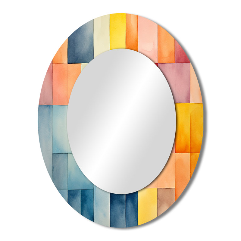 Miroir mural Mid-Century de couleur pastel II - Modern, H 43 po x l 33 po