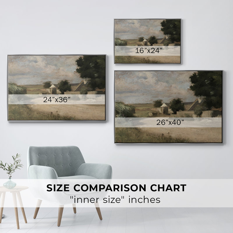 «Vintage Landscape - CDXLVI» sur toile, H 25 po x l 37 po, Silver Floater Framed Canvas