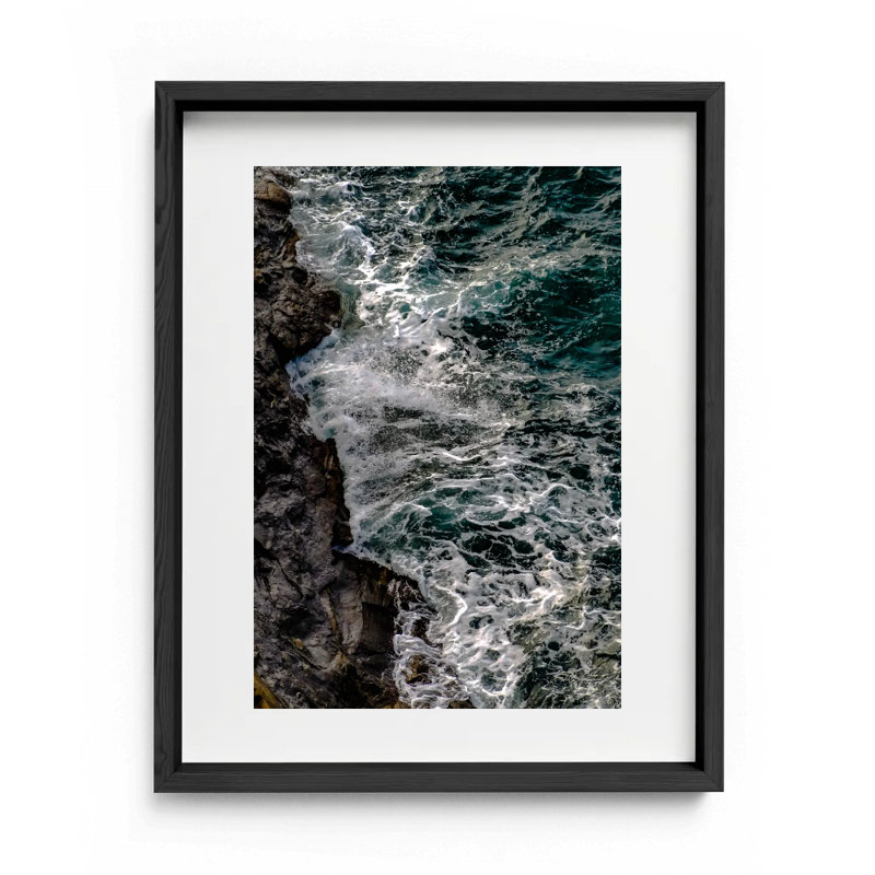 Water's Edge Print by Joseph Regan, Black, 16" H x 14" W x 0.75" D