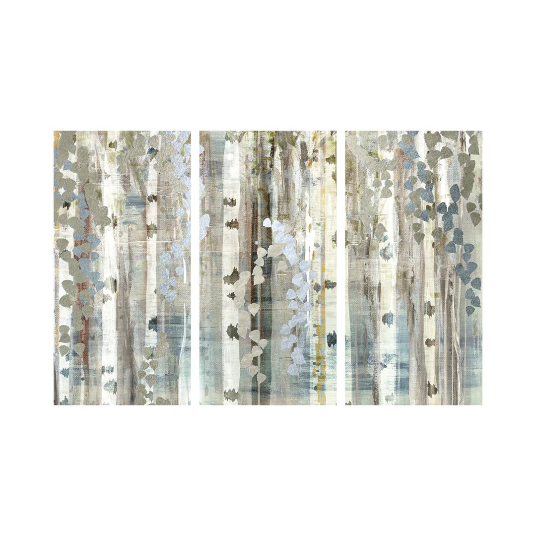 Birch Wood Meadow von Susan Jill - Leinwanddruck ohne Rahmen, Galerie-gewickelt, Giclée auf Leinwand