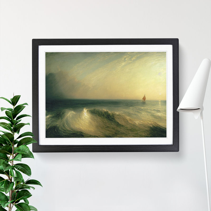 Moody Sailing Boat - Framed Print, Black Framed, 46cm H x 64cm W x 2cm D