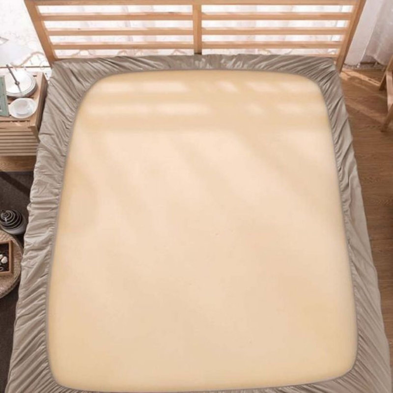 400TC Sateen Solid Cotton Fitted Sheet Fits Upto 20" Deep Pocket, Taupe, Full Fitted Sheet