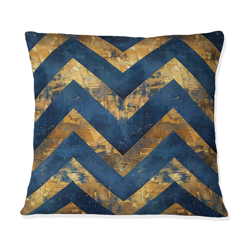 Coussin Chevron Glam I - Chevron, H 18 po x H 18 po