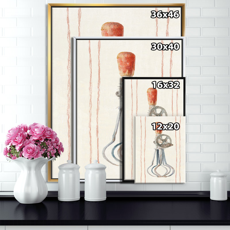 «Farm Kitchen II», reproduction d'art, H 46 po x l 36 po x 1,5 po, Toile encadrée flottée blanche