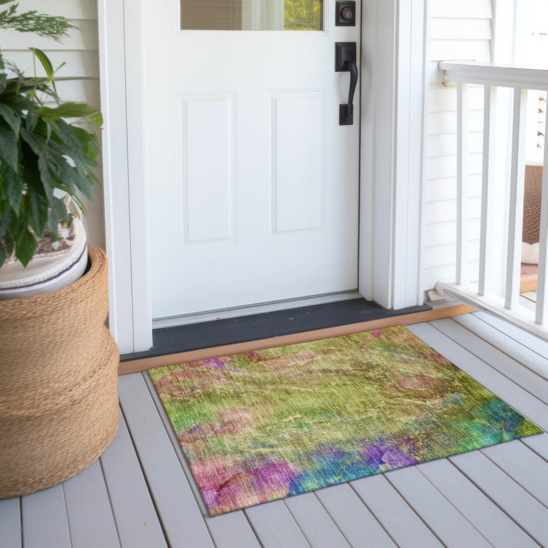 Machine Washable Indoor/Outdoor Emelia ACN2308 Abstract Rug, Rectangle 1'8" x 2'6"
