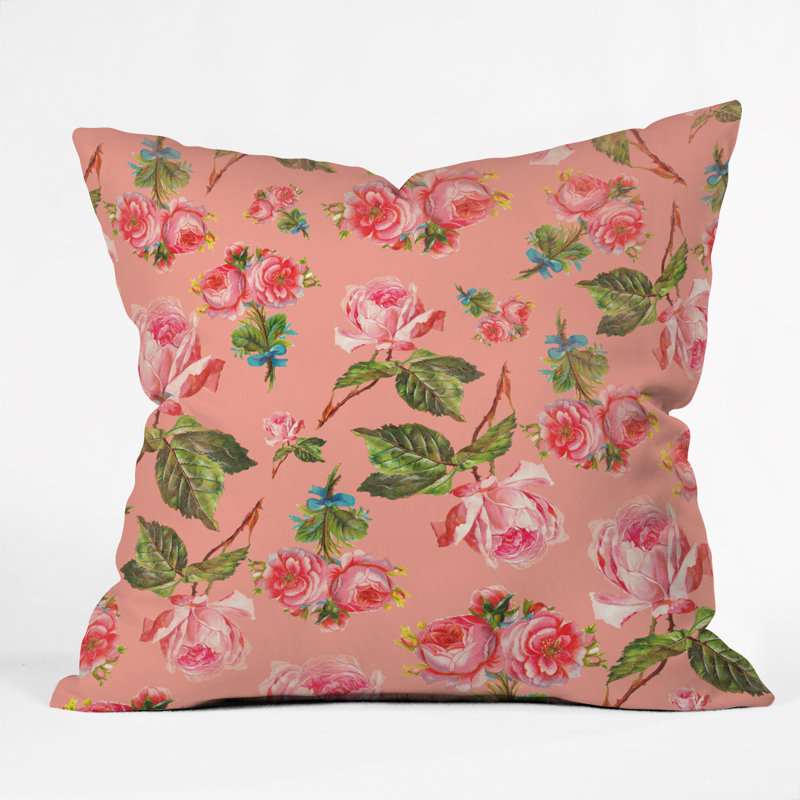 Coussin décoratif floral, 16 po x 16 po
