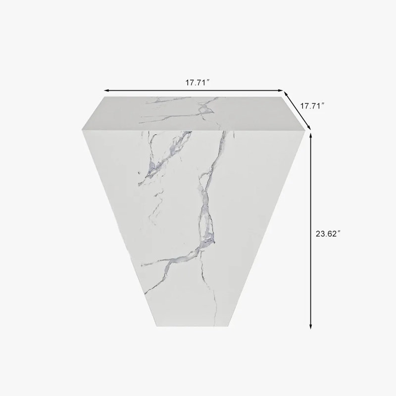 Table d'appoint en pierre frittée Minimalist, Blanc