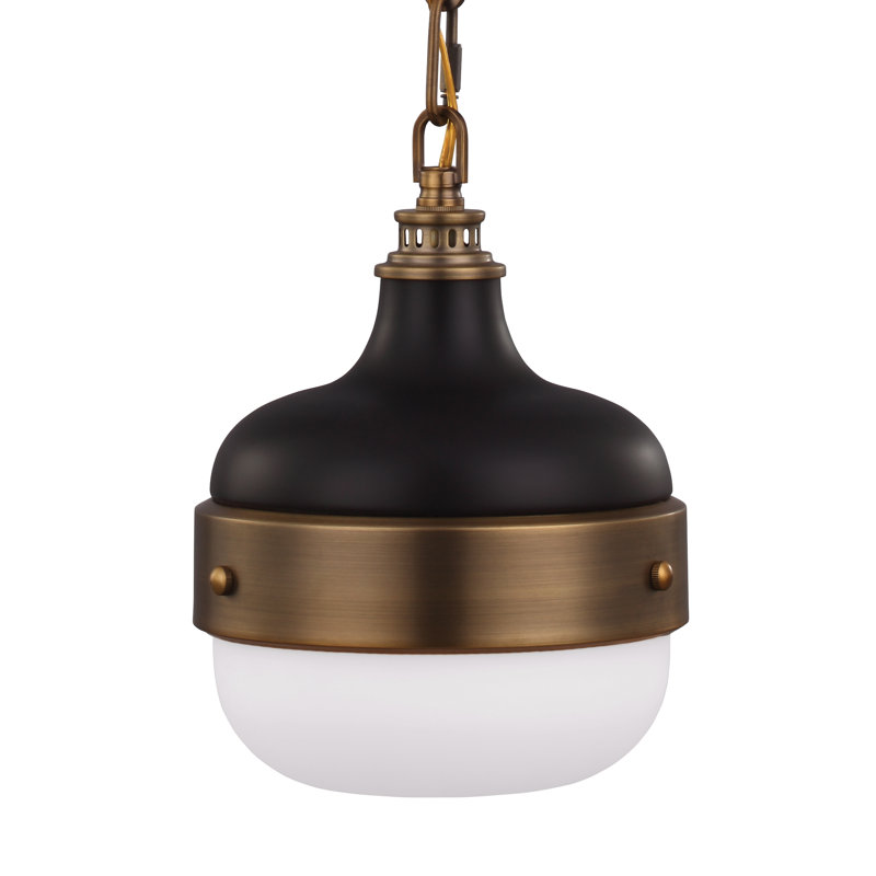 Taylor 1 - Light Unique/Statement Pendant, Dark Antique Brass/Matte Black