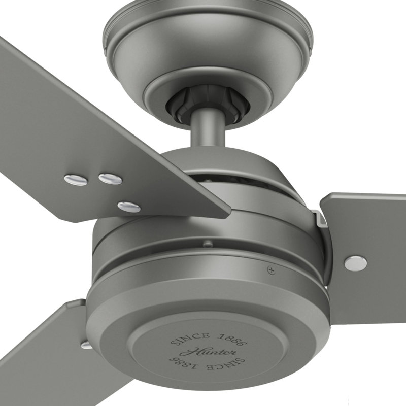 Protos 132cm Ceiling Fan, Mattee Silver/Black Willow, Matte Silver