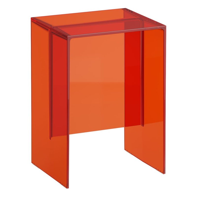 Kartell Glass End Table, Tangerine Orange