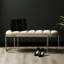 Velvet Tufted End of Bed Bench, Modern Accent Bench for Living & Bedroom with Iron Metal Legs