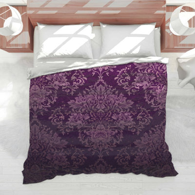Purple Floral Damask Comforter