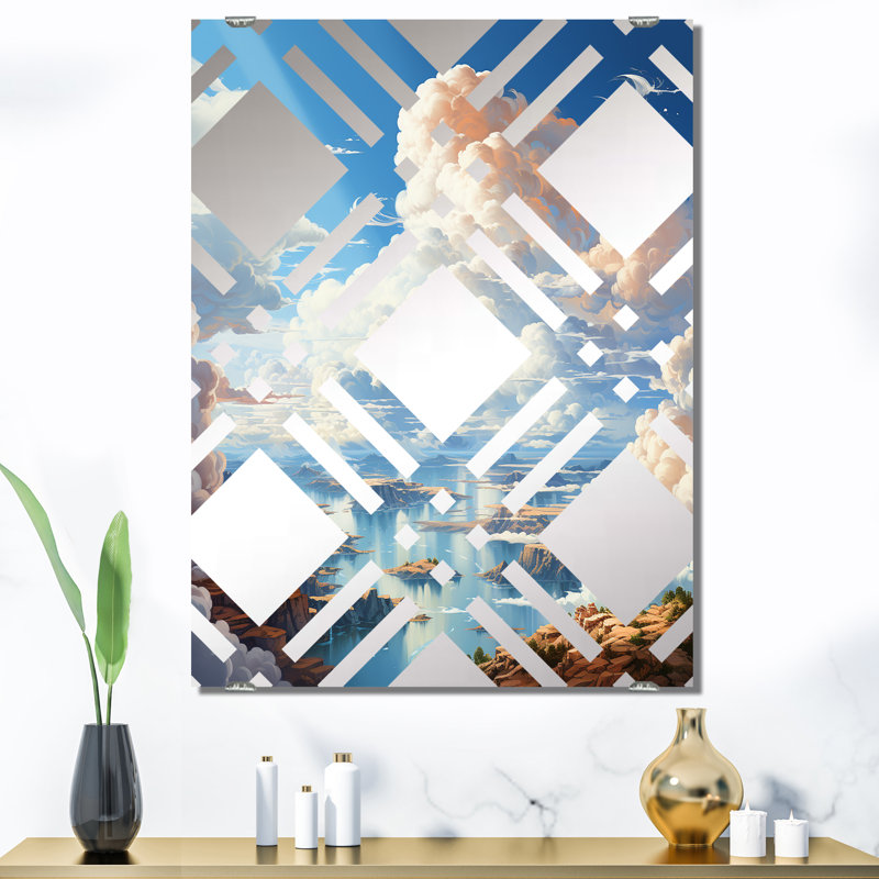 Corradina - Miroir mural nuages décoratifs MIR139415, 40 po x 30 po