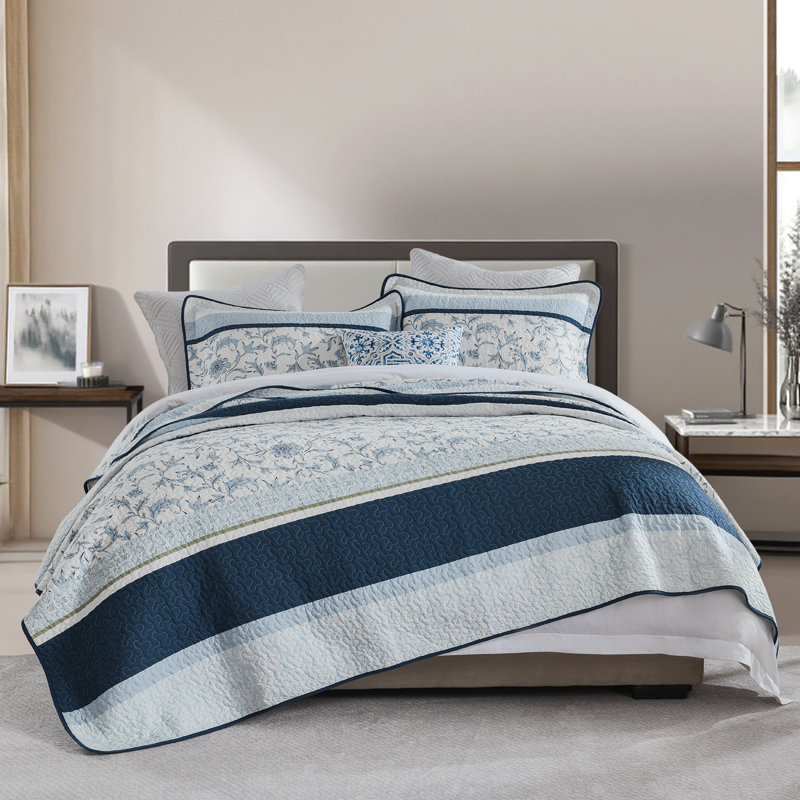 Ensembles de courtepointe 100% coton 98 po x 106 po DDUOXIN - 1 courtepointe avec 2 taies décoratives