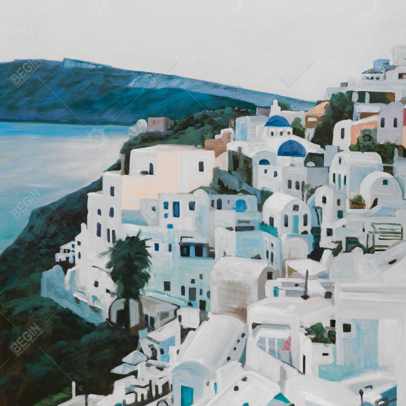 Travel in greece - 32"x32" art on canvas