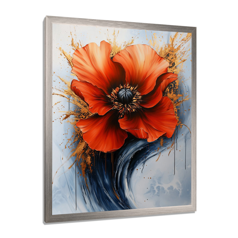 Sommer - Abstract Wall Art Living Room, Argent argent, H 32 po x l 24 po, Reproduction encadrée d'une seule photo