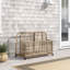 Broughton Water Resistant Metal Towel Valet with Wheels in Distressed Gray/Brown