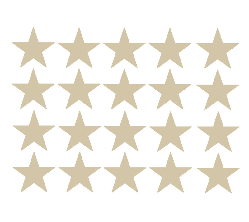 Décalcomanie murale étoiles americana, H 24 po x l 33 po x P 0,01 po, Beige