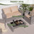 Wicker 4 - Person Patio Conversation Set with Cushions-1592485763