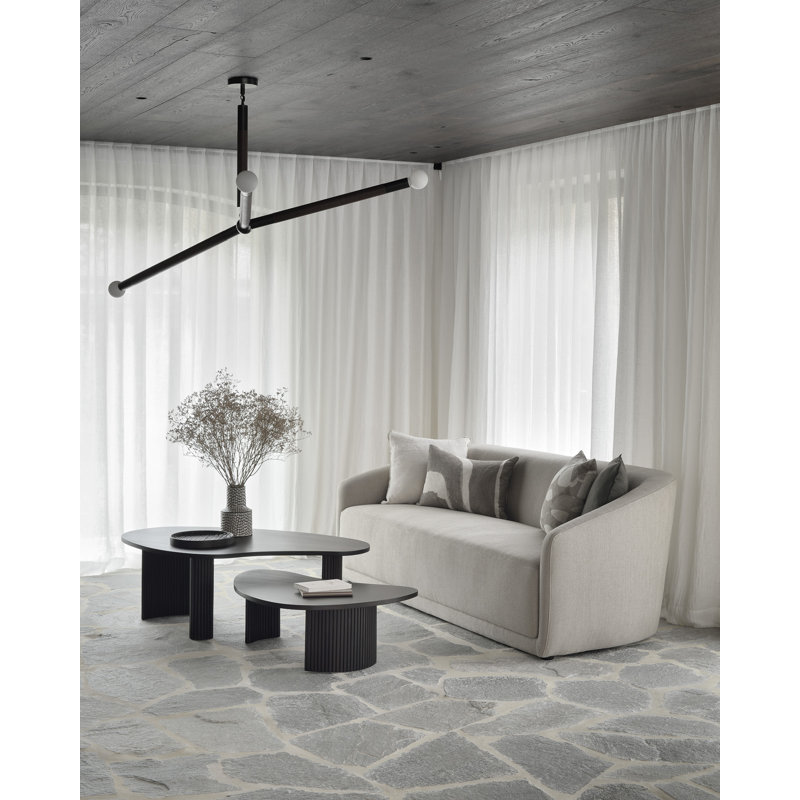 Boomerang Solid Wood Coffee Table, Dark Brown