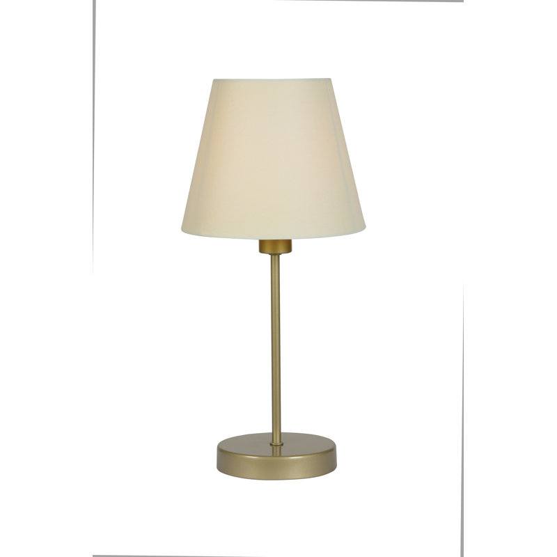 Alaniz Metal Table Lamp, Matt Gold/Cream, 32" H x 16" W x 16" D