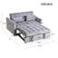 Lit convertible pour appartement, futon en velours, 3 en 1, gris avec poches latérales réglables, revêtement, 1 lit