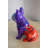 Abstract & Geometric Multicolored French Bulldog Purple and Red Shades, Resin Statue 8" x 5" x 10"H