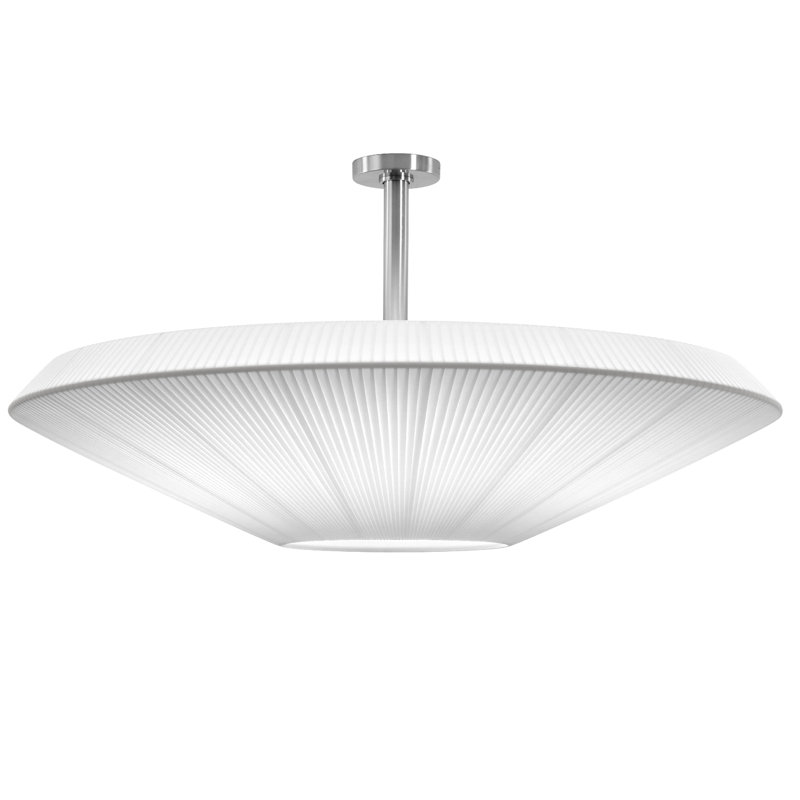 Siam 8-Light 78.7" Flush Mount, 6, 24" H x 47.24" W x 47.24" D, Cream Translucent Ribbon