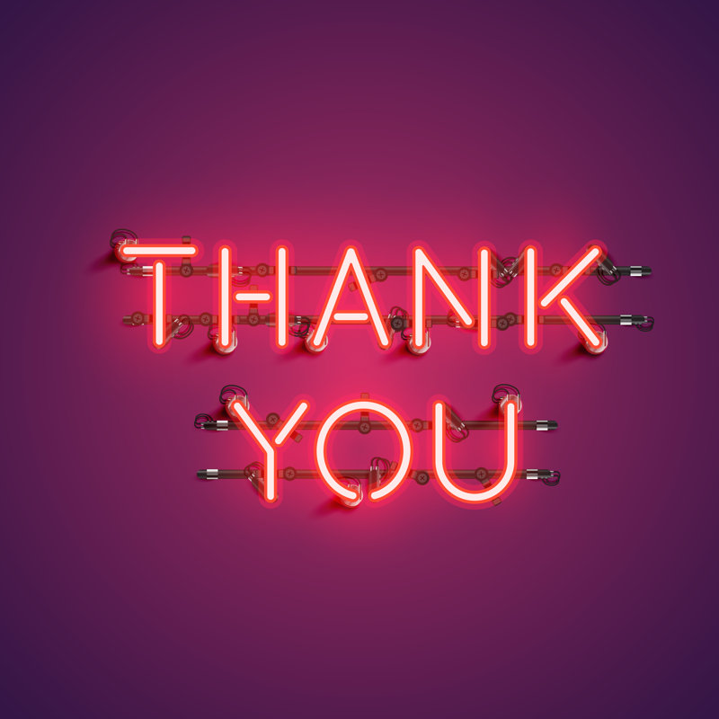 Thank You - Wrapped Canvas Print, 91cm H x 91cm W x 3.8cm D
