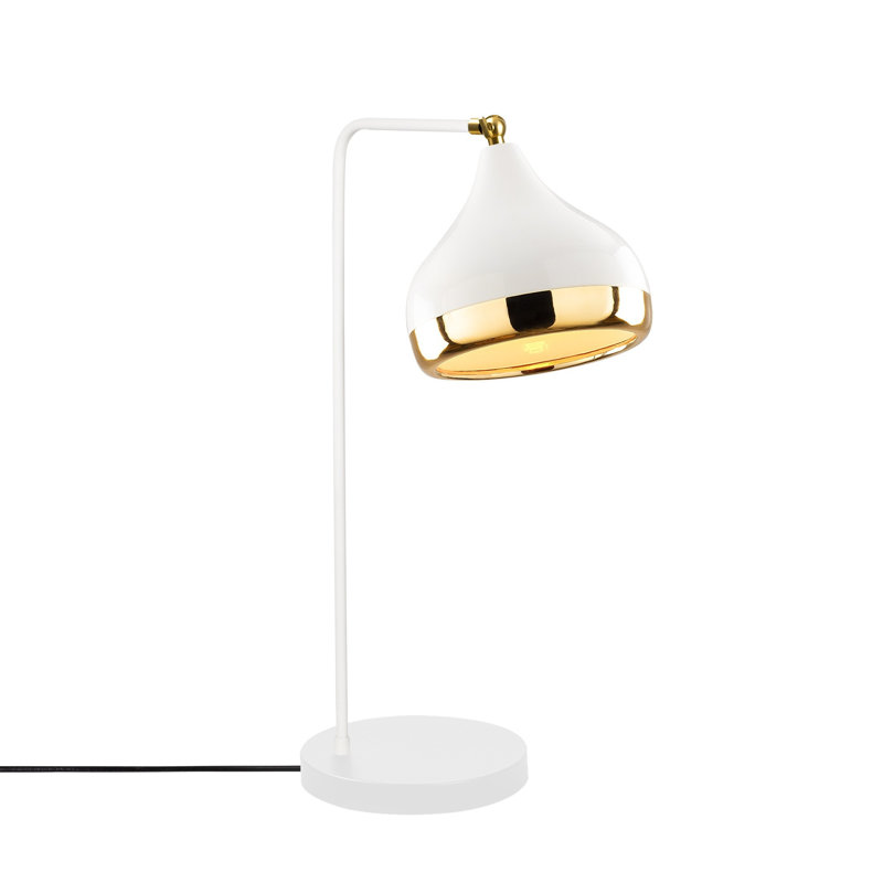 Lampe de table en métal Tamarind, Blanc, Blanc / Doré